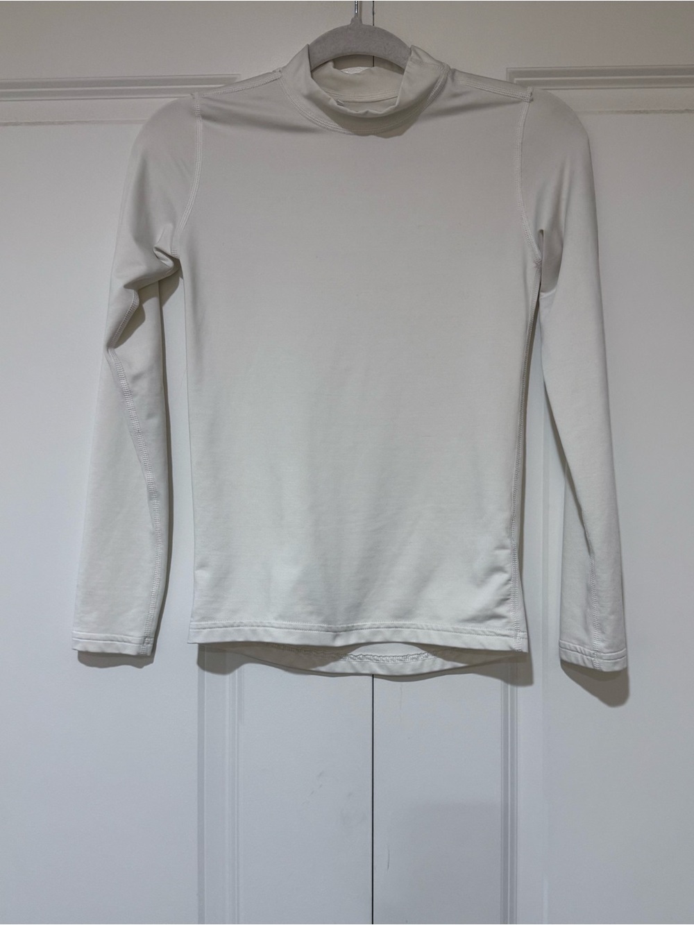 adidas Kids White Long Sleeve Mock Neck Top